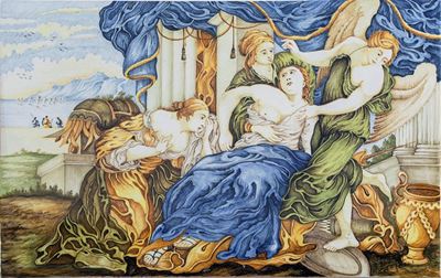Placca in Maiolica, Castelli, XX Secolo