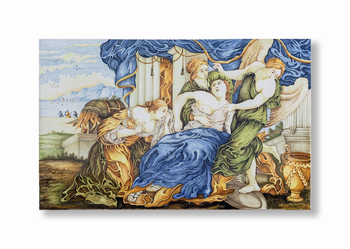 Placca in Maiolica, Castelli, XX Secolo