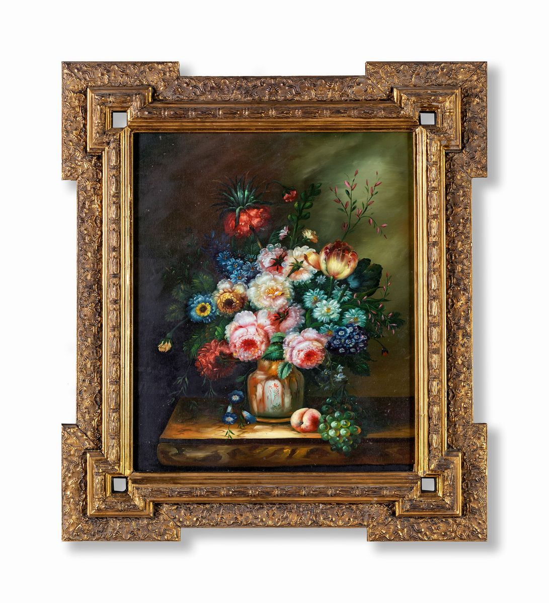 Pittore della Fine del XIX Secolo - Coppia di Nature Morte di Fiori, Fine XIX Secolo