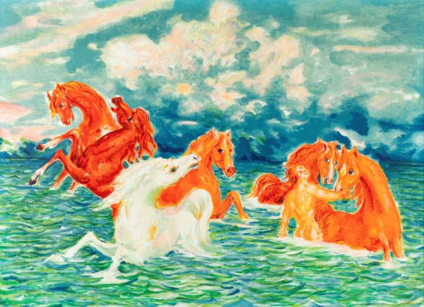 Aligi Sassu - Cavalli rossi