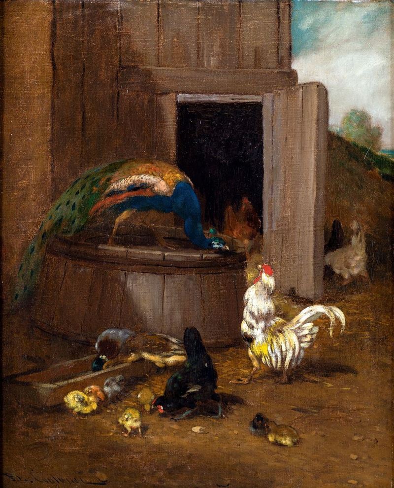 Philibert Léon Couturier - Pavone e Animali da Cortile