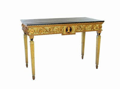 Console in Legno Laccato Verde, Italia Centrale XIX Secolo
