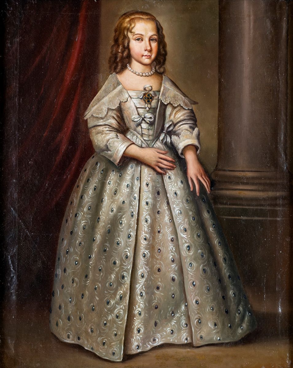Pittore del XIX Secolo - A) Ritratto di Giovinetta B) Ritratto di Giovane Cavaliere in Abito Ross...
