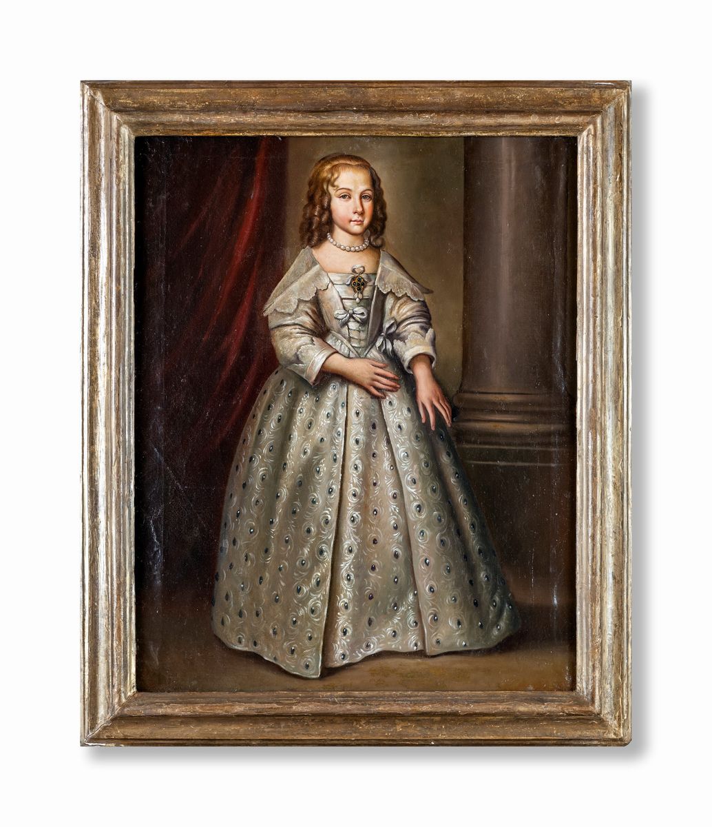 Pittore del XIX Secolo - A) Ritratto di Giovinetta B) Ritratto di Giovane Cavaliere in Abito Ross...