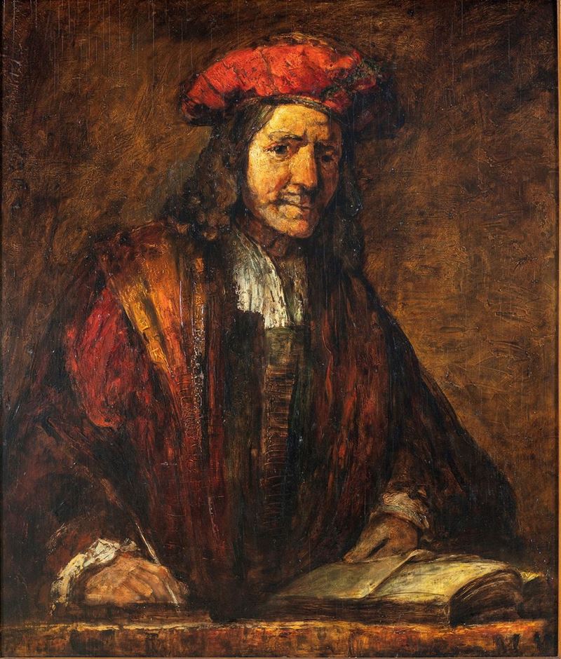 Anonimo del XIX Secolo - Ritratto Maschile con Lettera