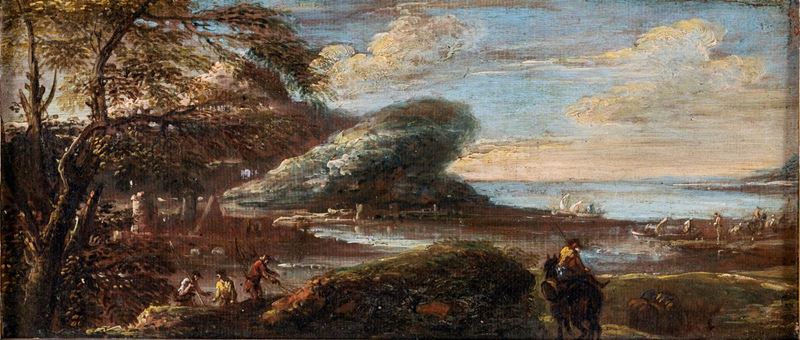 Francesco Graziani Detto Ciccio Napoletano - Marina con Pescatori