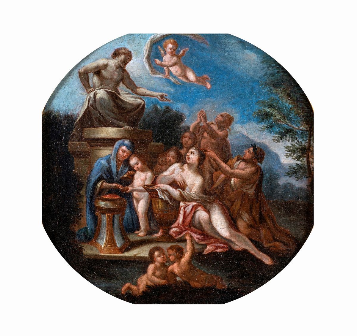 Scuola Francese del XVII Secolo - A) Bacco e Arianna alla Presenza di Giove B) le Nozze di Bacco ...