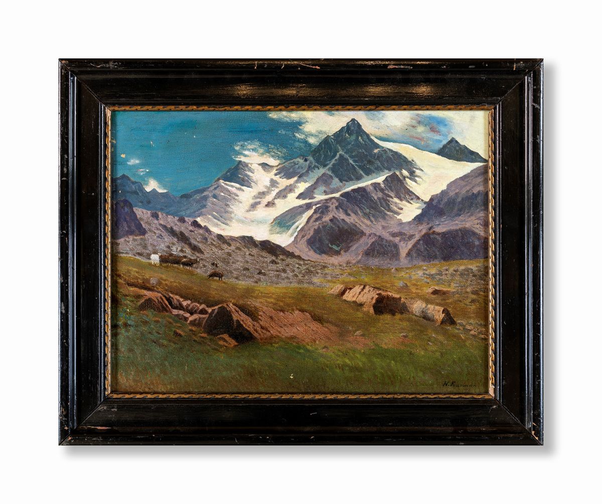 Pittore del XIX Secolo - Paesaggio Montano