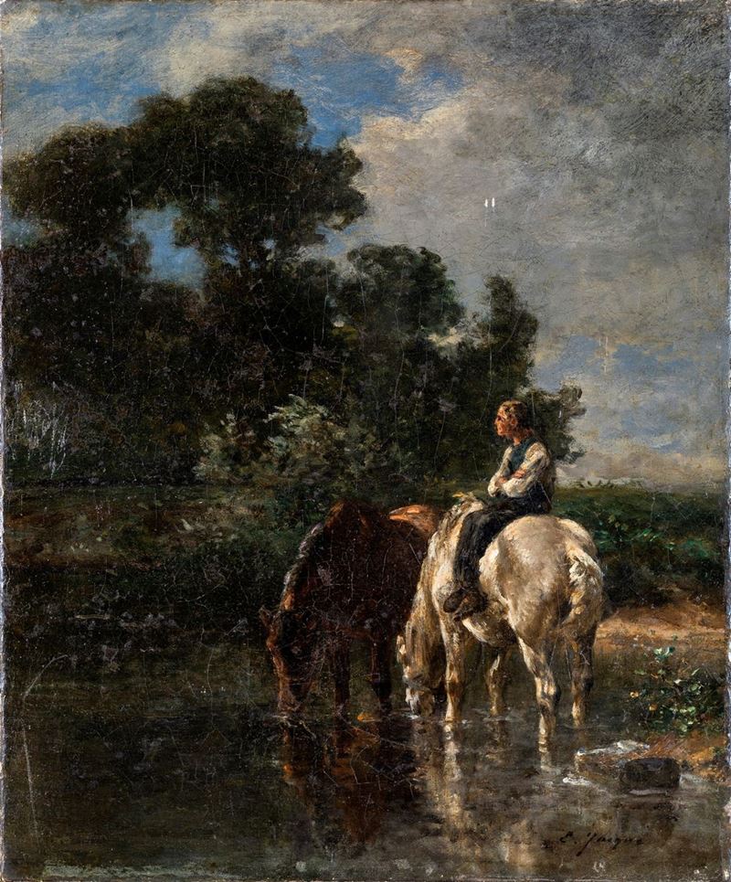Charles-emile Jacque - L'abbeverata