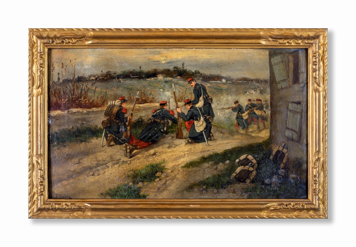 Scuola Francese del XIX Secolo - Soldati Francesi Pronti All'attacco