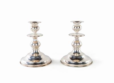 Coppia di Candelieri in Argento 800/1000