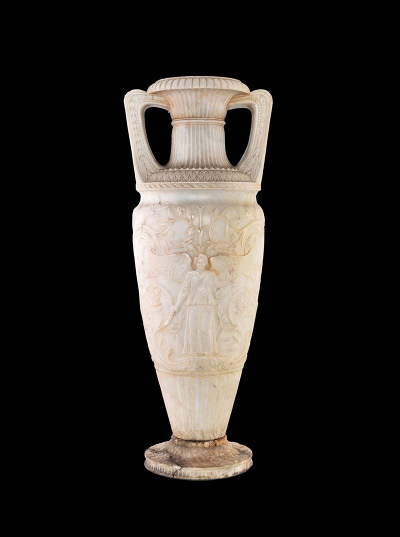 Vaso Neoclassico in Marmo Bianco, Fine del XVIII Secolo