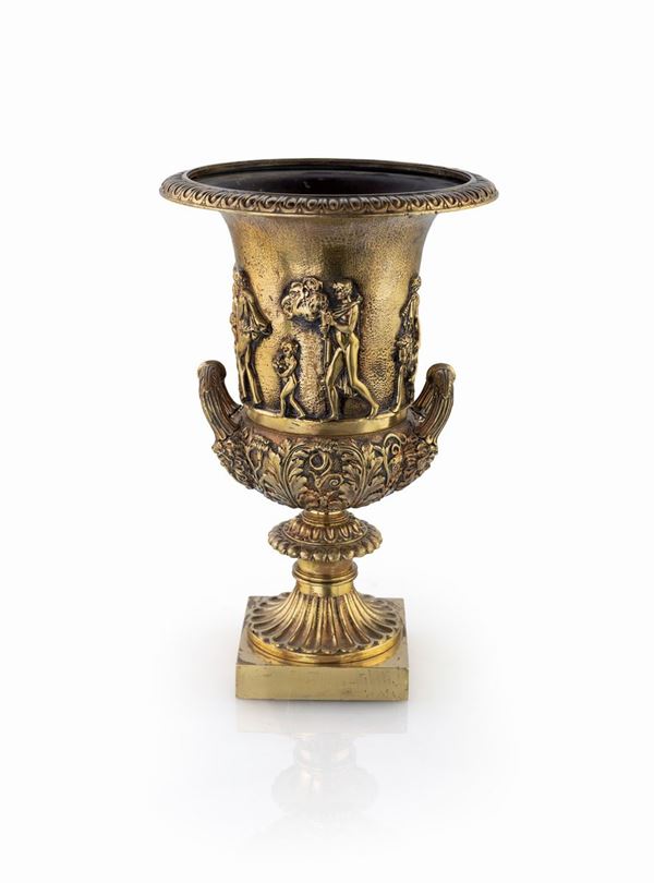 Vaso Medici in bronzo dorato