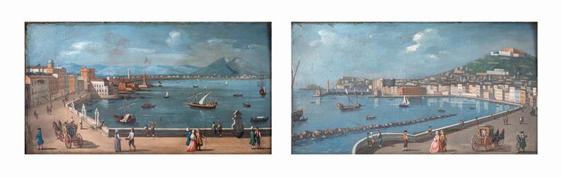 Pittore della Fine del XVIII Secolo - Vedute Portuali