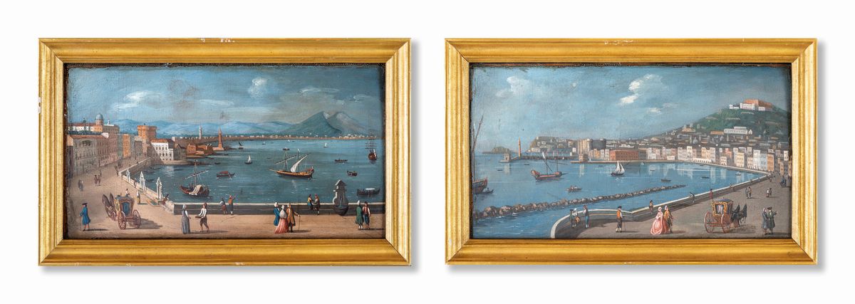 Pittore della Fine del XVIII Secolo - Vedute Portuali