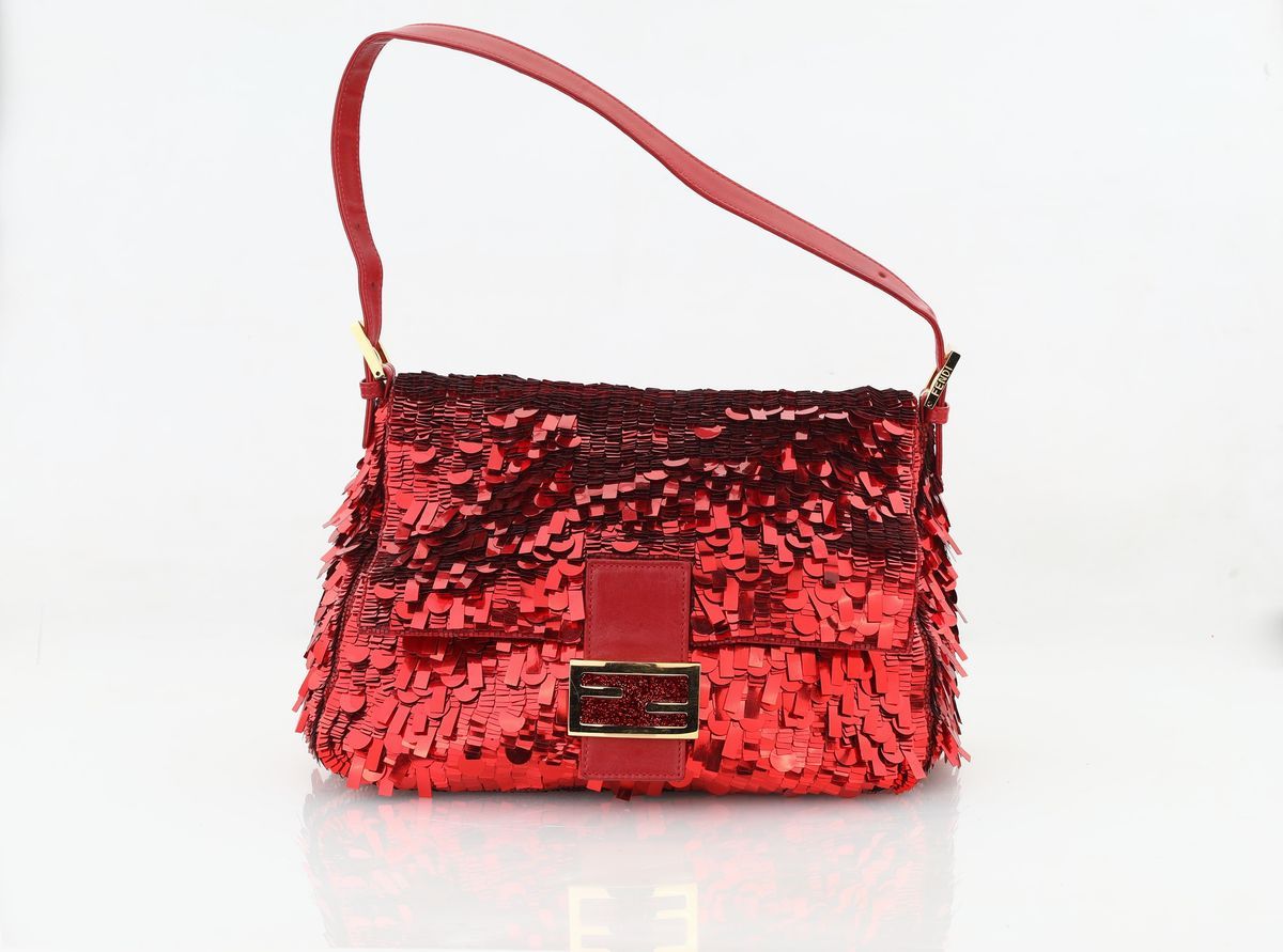 Fendi - Baguette con Paillettes Rosse