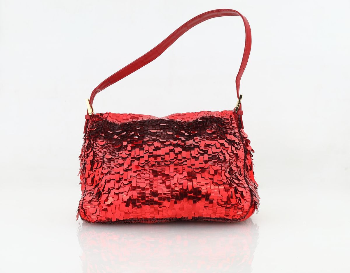 Fendi - Baguette con Paillettes Rosse