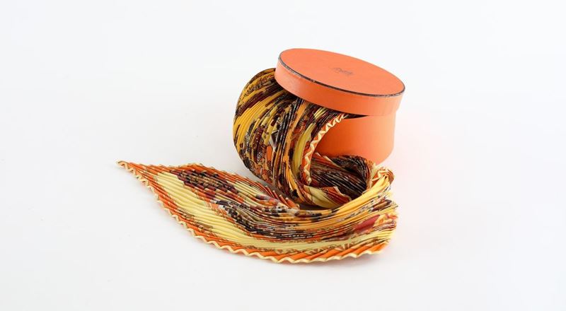 Hermès - Foulard 100% Seta Plissé Astres Et Soleils