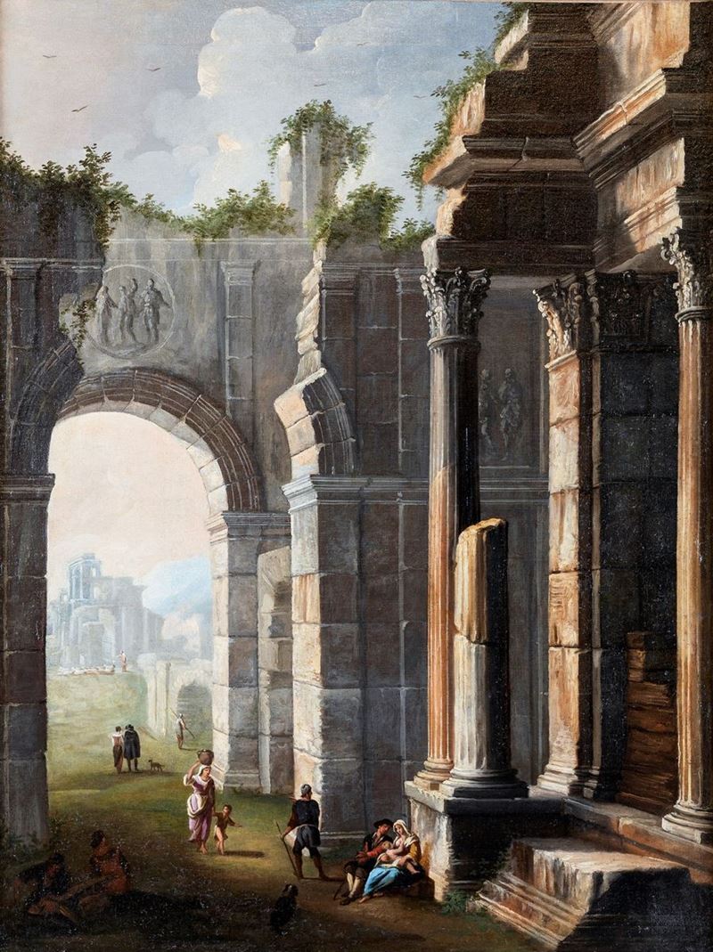 Scuola Italiana del XVIII Secolo - Ruderi Romani