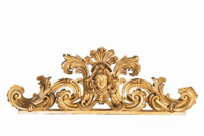 Grande Fregio in Legno Intagliato e Dorato, Roma XVIII Secolo