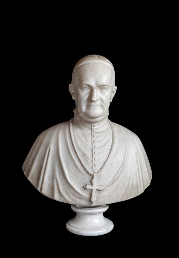 Busto in marmo raffigurante un cardinale