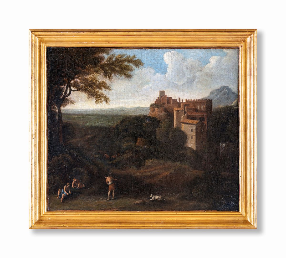 Gaspard Dughet - Paesaggio con Castello e Borgo