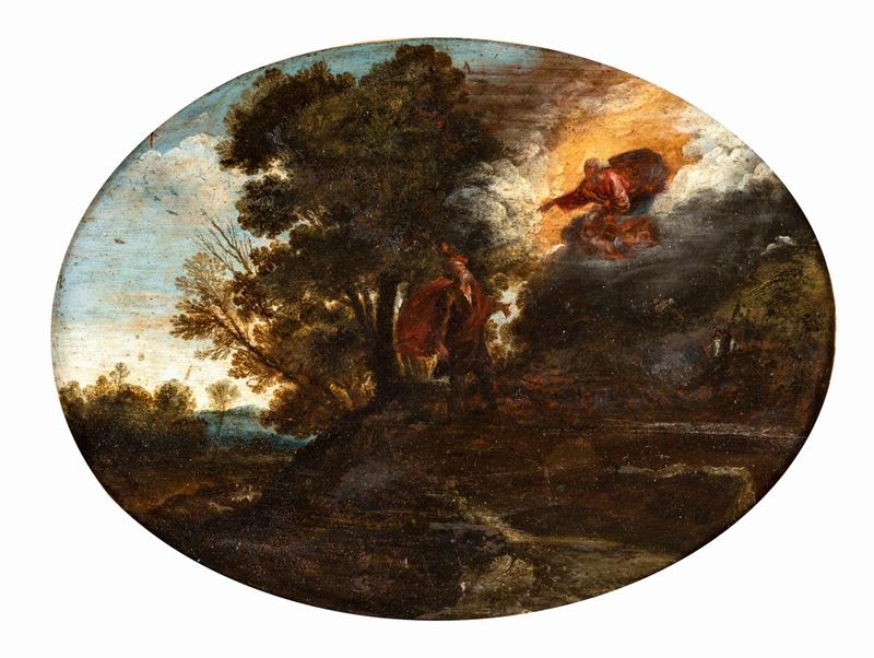 Pittore Romano del XVII Secolo - Mosè sul Monte Sinai