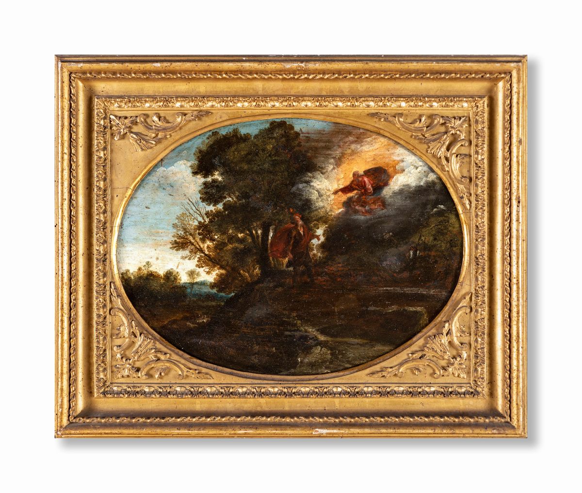 Pittore Romano del XVII Secolo - Mosè sul Monte Sinai