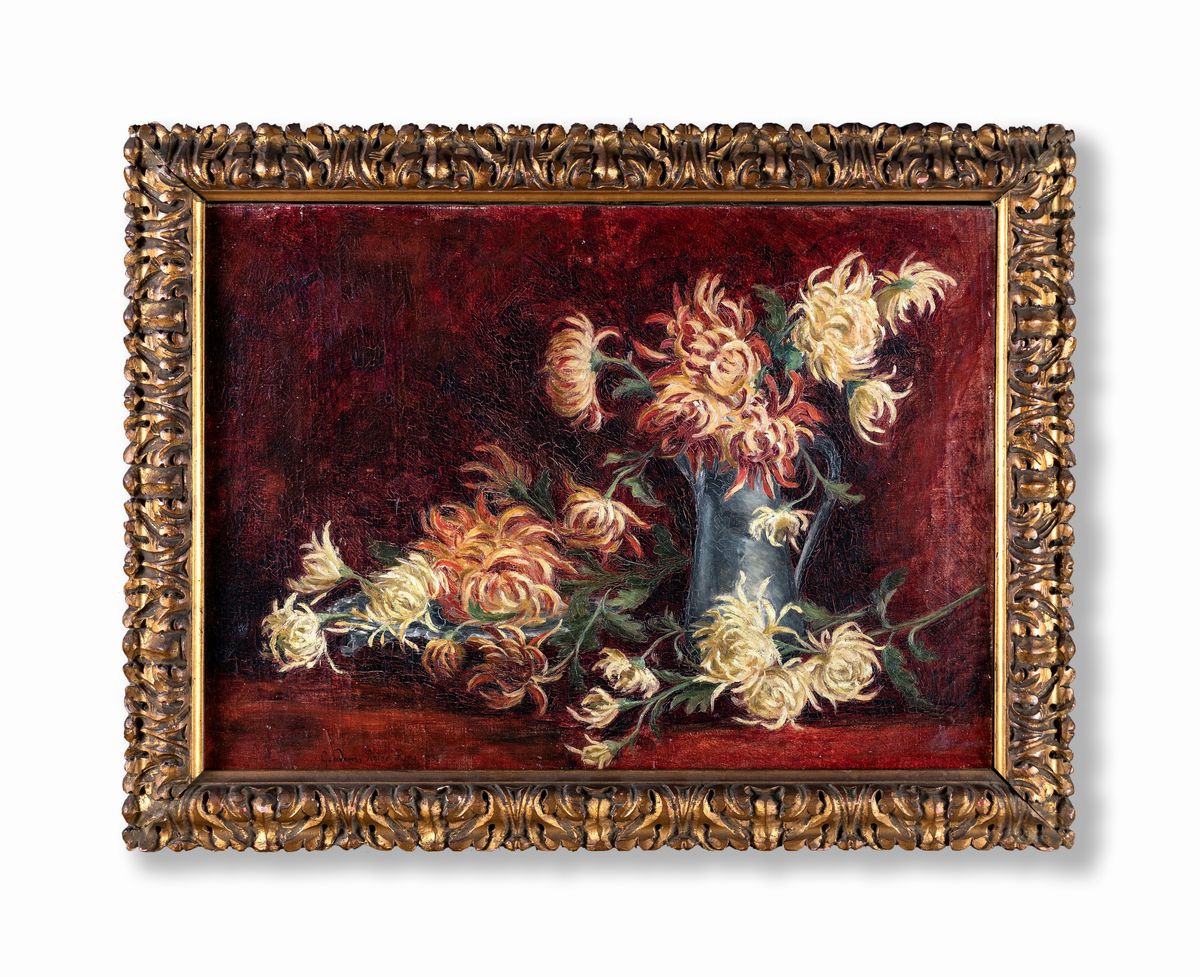 Pietro Gaudenzi - Natura Morta con Vaso di Dalie
