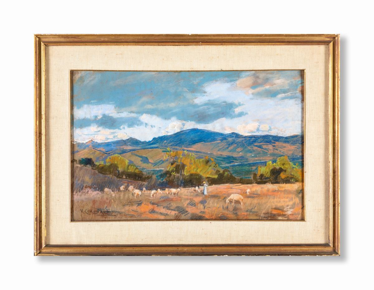 Umberto Coromaldi - Paesaggio con Pastorella e Gregge