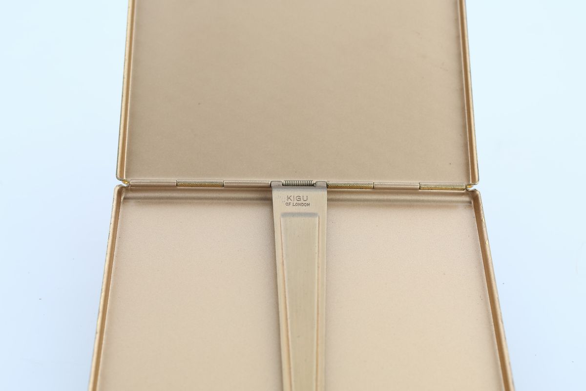 Portasigarette Laminato in Oro Giallo, Kigu, Londra, Anni Sessanta/settanta