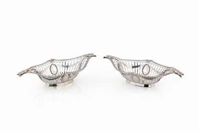 Coppia di Cestini in Argento 925/1000, Londra 1898
