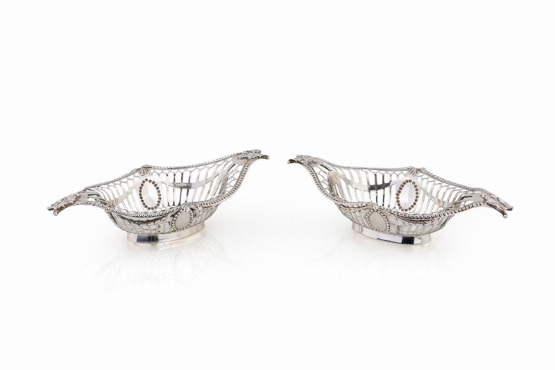 Coppia di Cestini in Argento 925/1000, Londra 1898