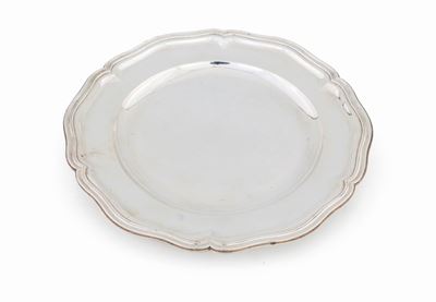 Piatto Circolare in Argento, Roma Stato Pontificio, Argentiere Pietro Paolo Spagna (attivo dal 18...
