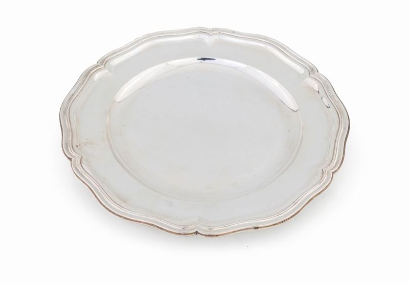 Piatto Circolare in Argento, Roma Stato Pontificio, Argentiere Pietro Paolo Spagna (attivo dal 18...