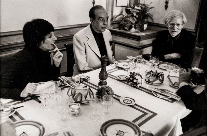 Dino Pedriali - Andy Warhol al Ristorante Dell'albergo Grand Hotel Oma con Vincent Minlli e Lisa ...