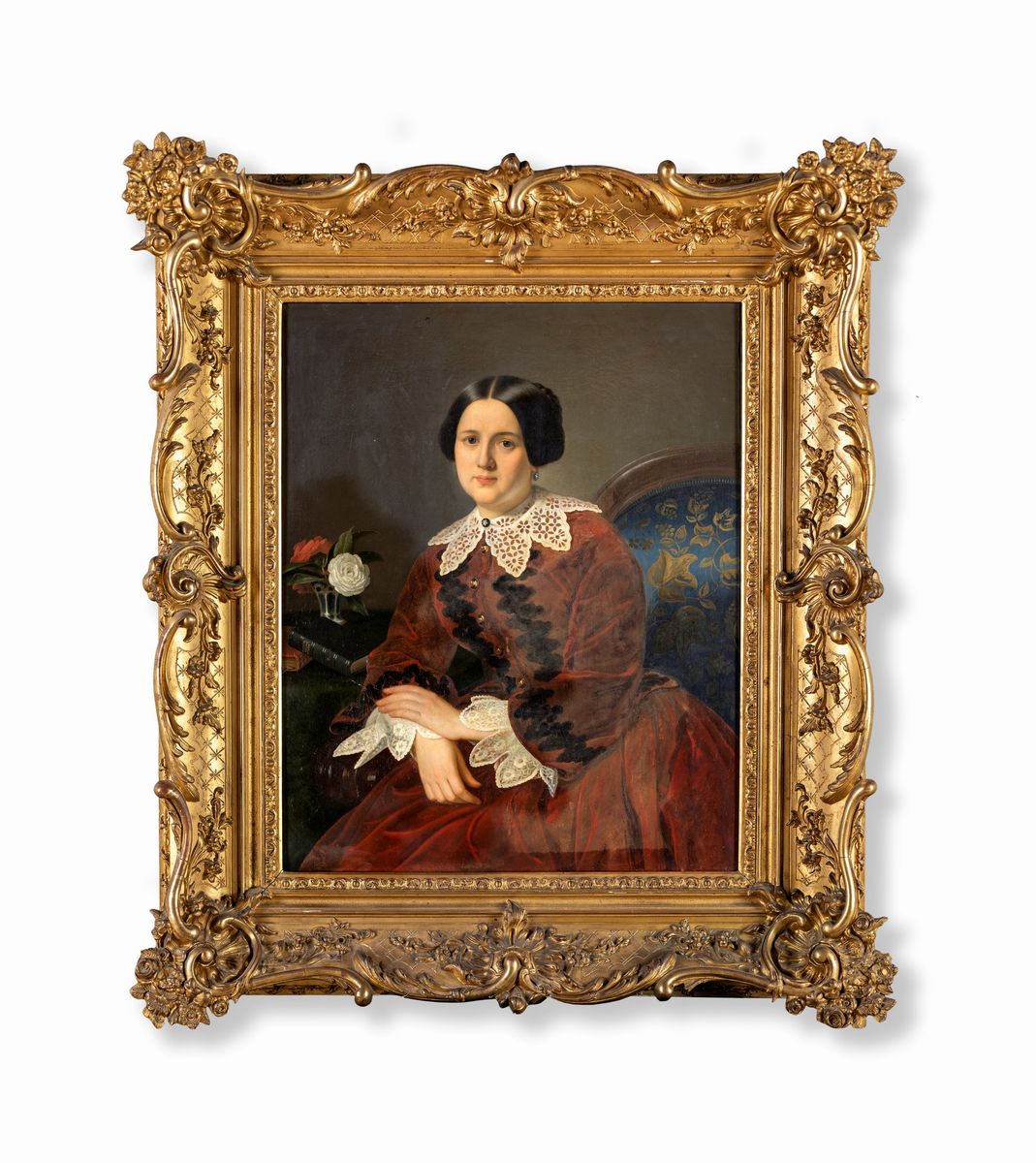 Pittore Napoletano del XIX Secolo - Ritratto di Gentildonna