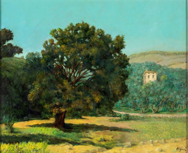 Manlio Alfieri - Uliveto ai Margini di un Bosco