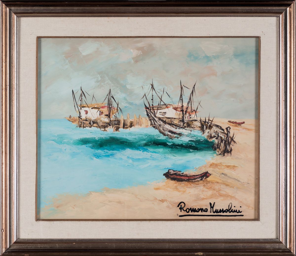 Romano Mussolini - Marina con Barche