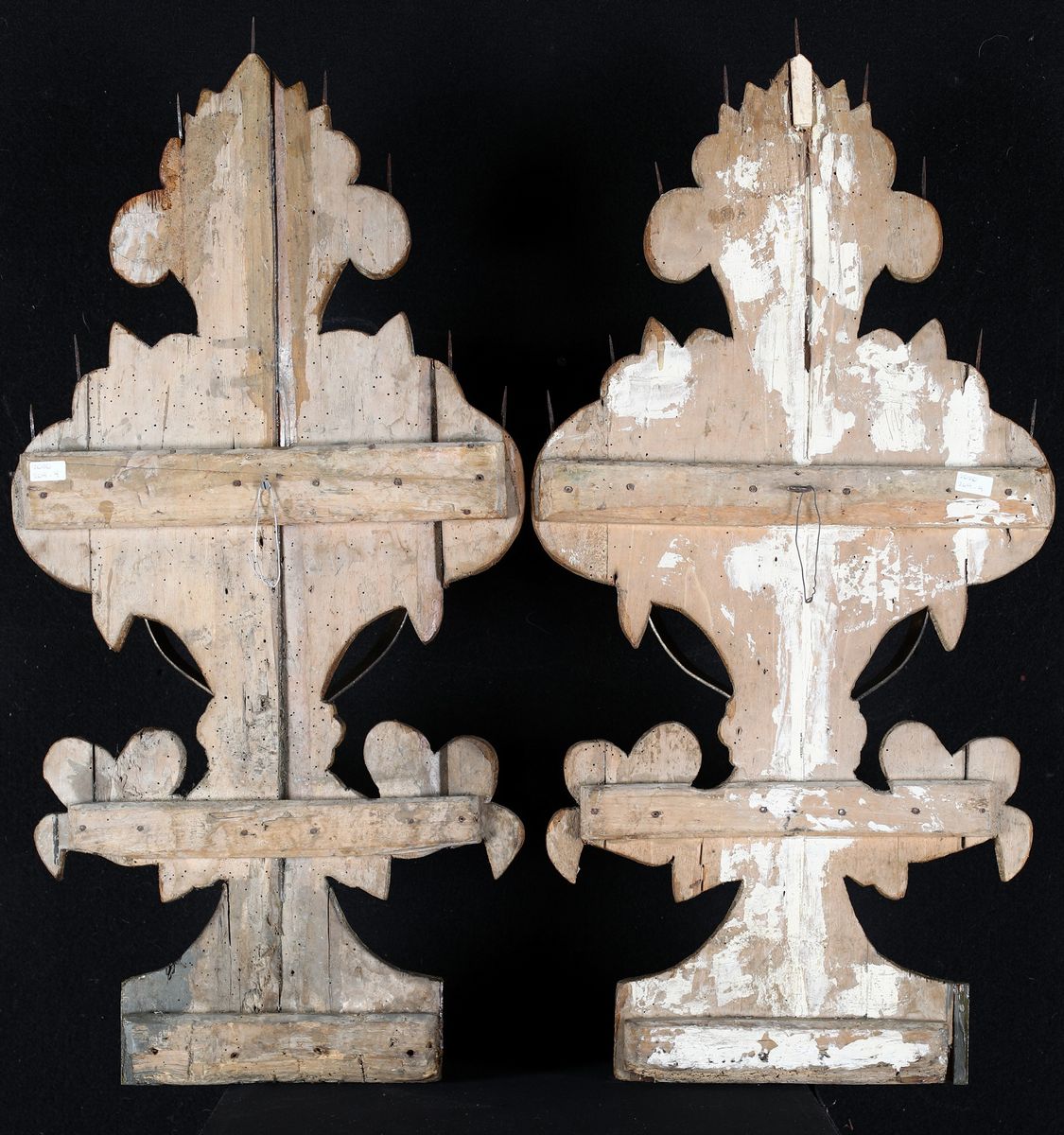 Coppia di Porta Palme in Legno Dipinto, XVIII Secolo