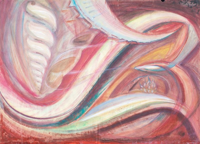 Alberto Bragaglia - Paesaggio con Guglie (fronte); Spire (retro)