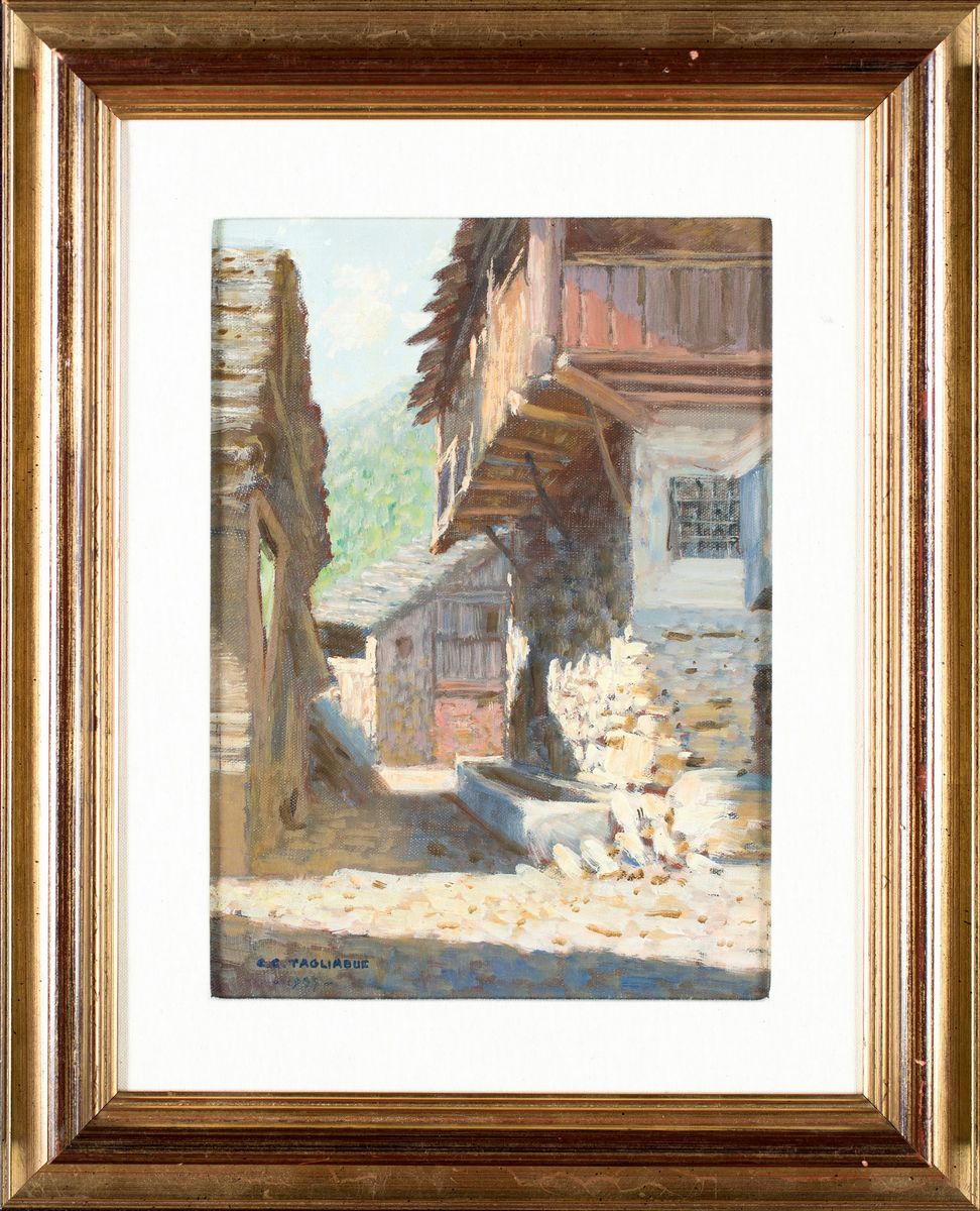 Carlo Costantino Tagliabue - A) il Cervino Visto da Zermatt B) Rustico in Valsassina