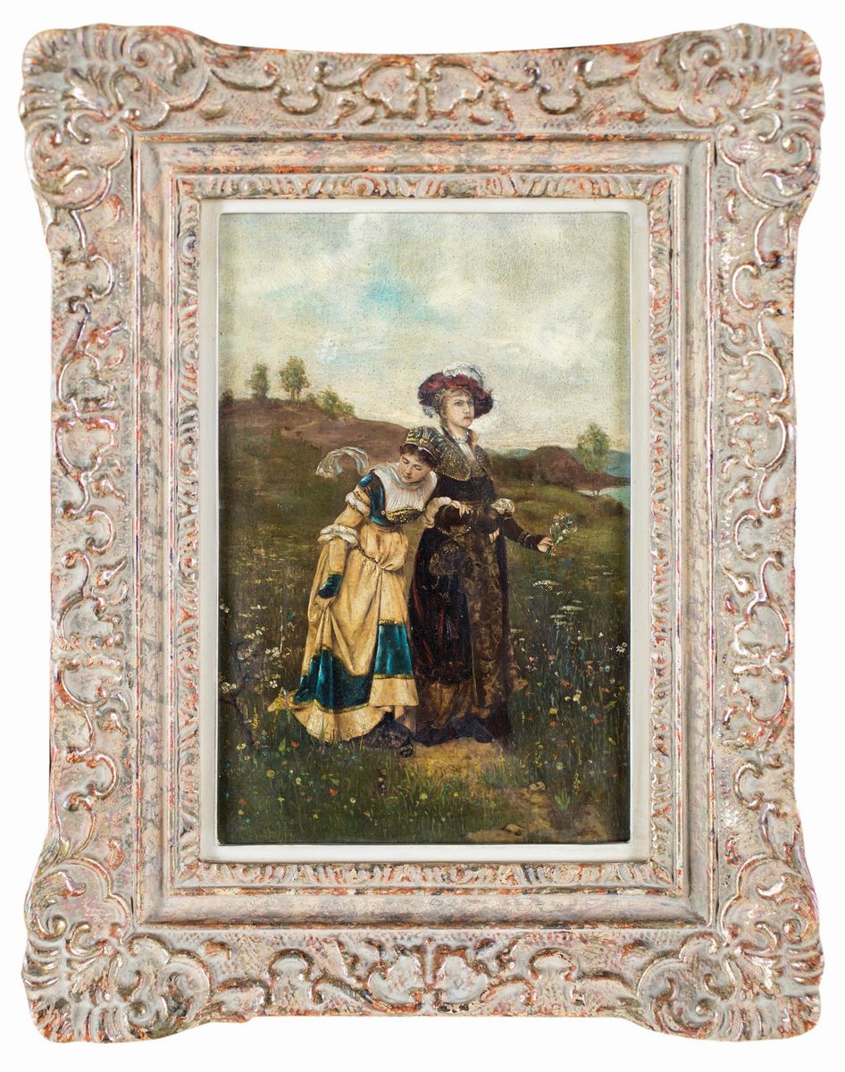 Pittore del XIX Secolo - Passeggiata tra i Fiori