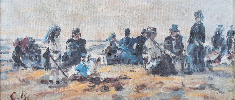 Pittore Francese del XIX Secolo - Rendez Vous sulla Spiaggia