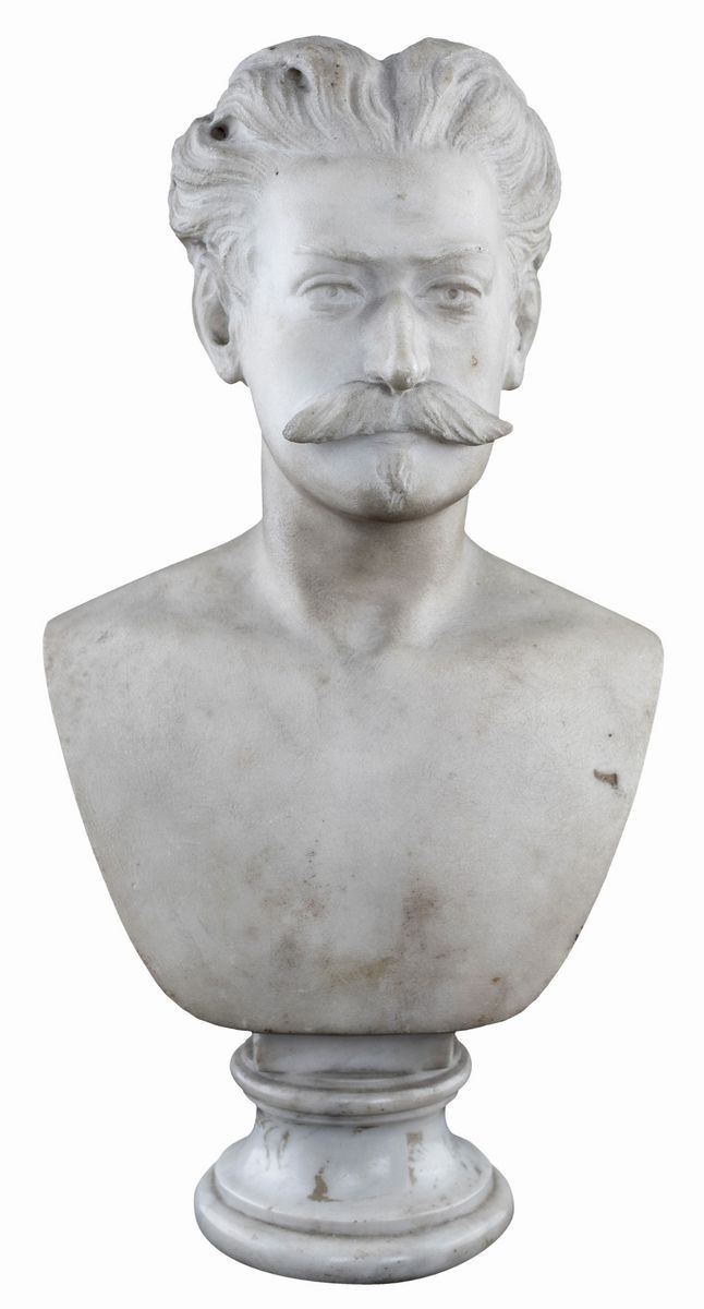 Piccolo Busto in Marmo Statuario, Metà del XIX Secolo
