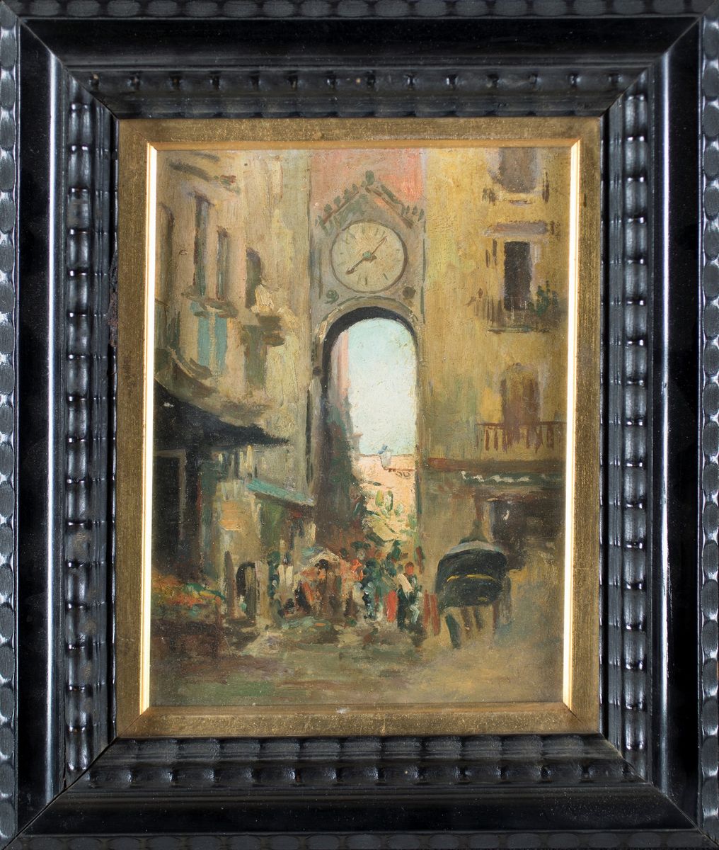 Pittore del XIX/XX Secolo - Scorcio di Paese