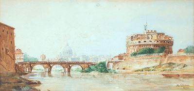 Veduta del Tevere con Castel Sant'angelo