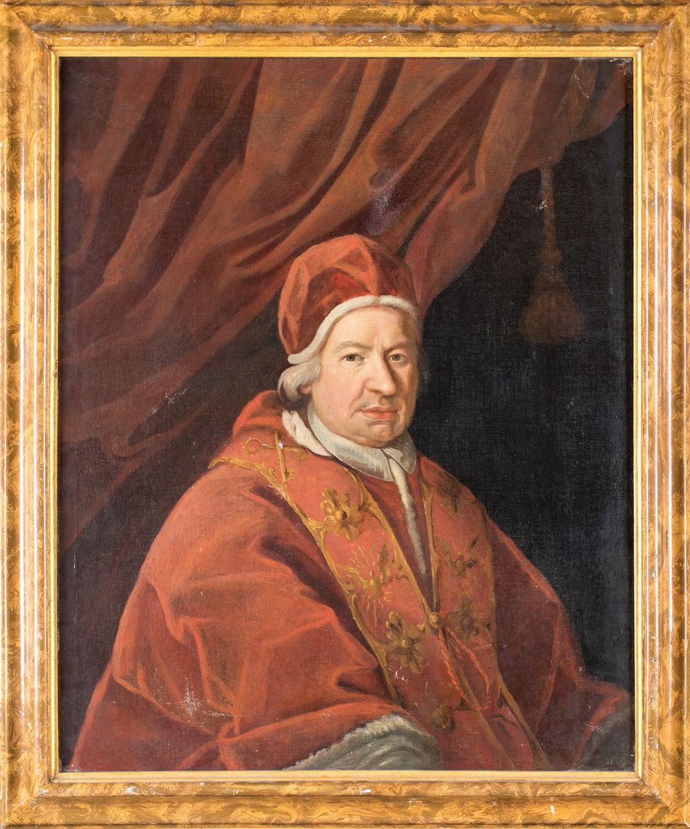 Pittore del XVIII Secolo - Ritratto di Papa Benedetto XIV Lambertini