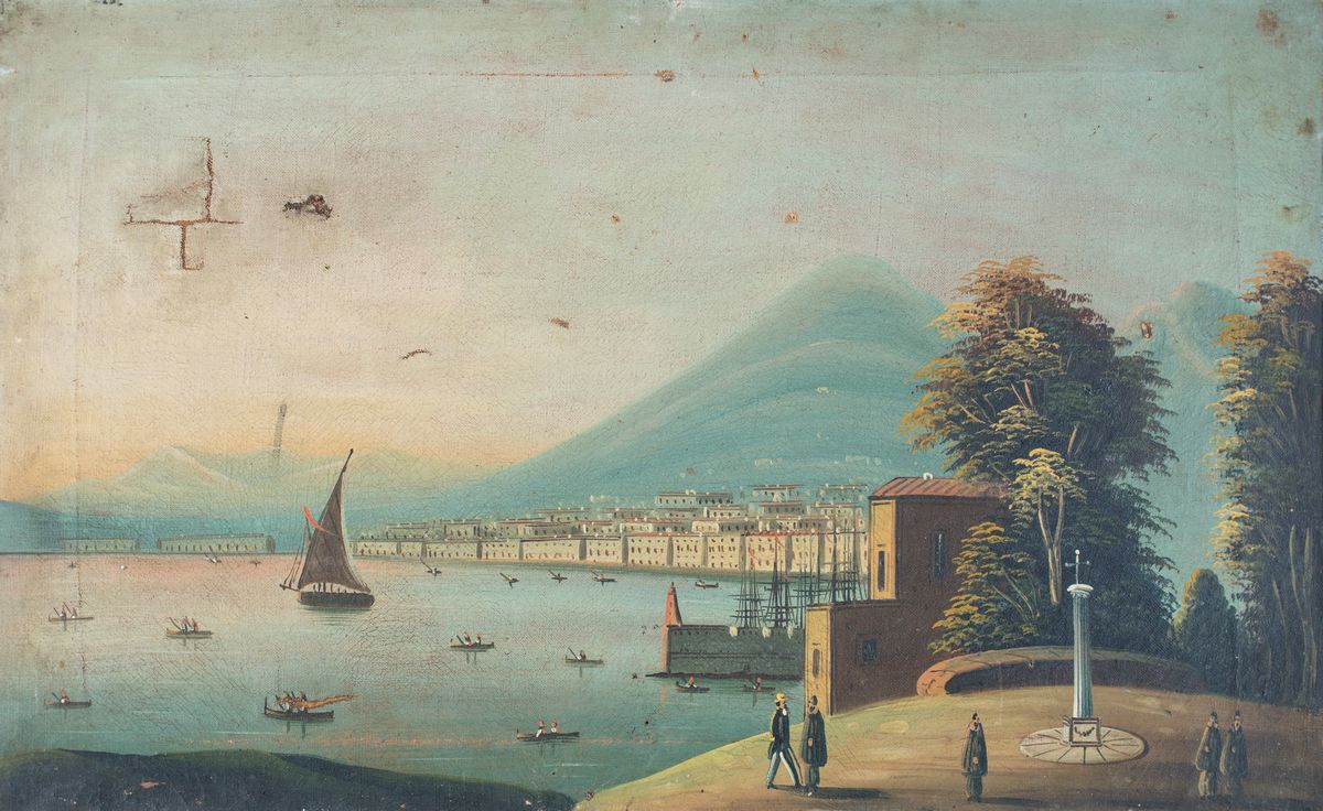 Scuola Napoletana del XIX Secolo - Vedute del Golfo di Napoli