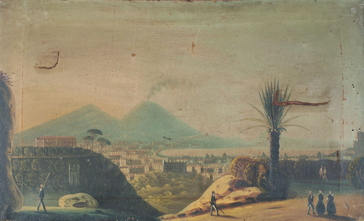 Scuola Napoletana del XIX Secolo - Vedute del Golfo di Napoli